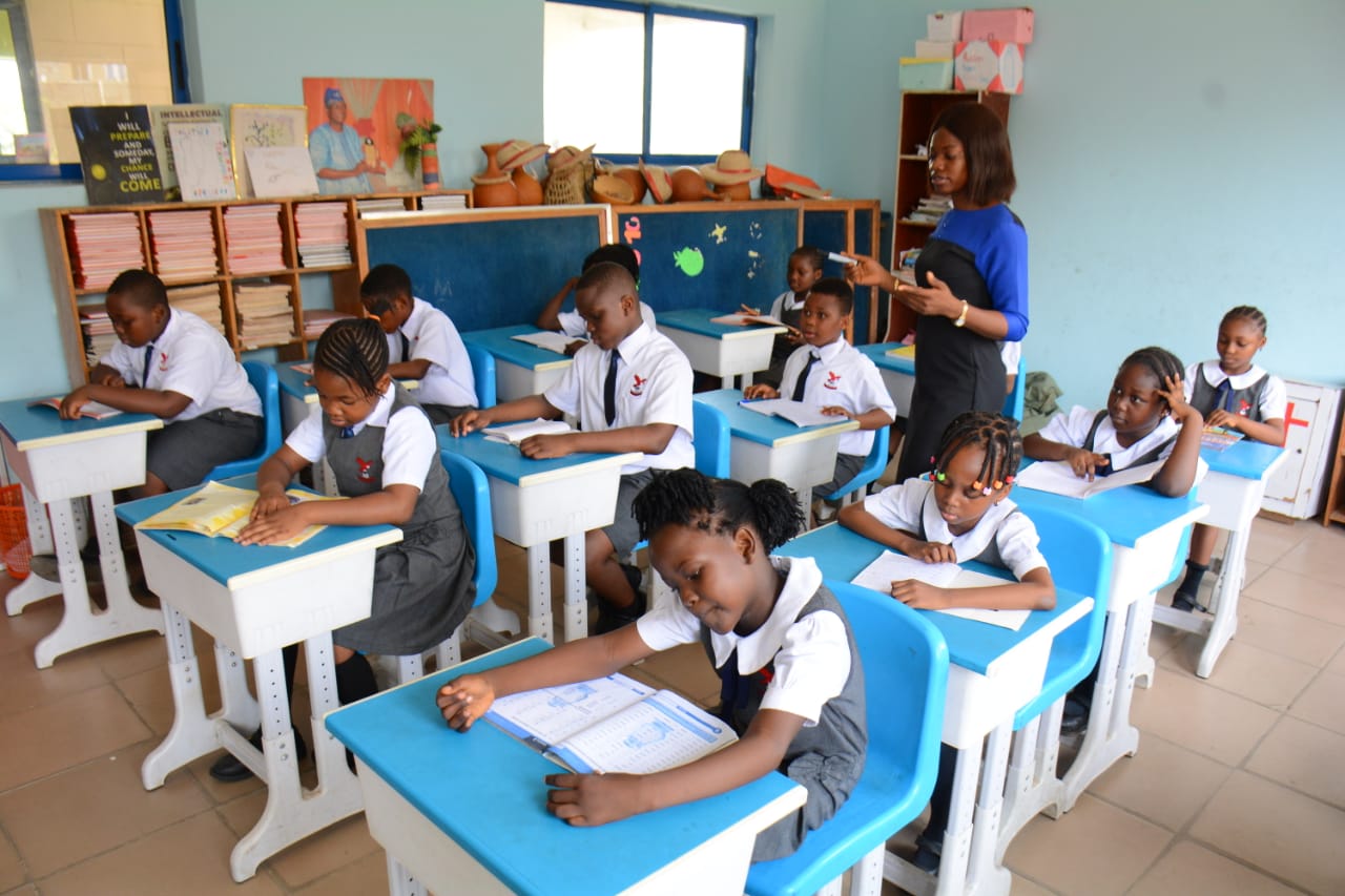 Students in a collaborative classroom session