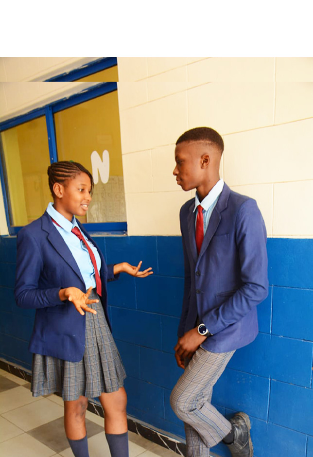Secondary school students in a lab